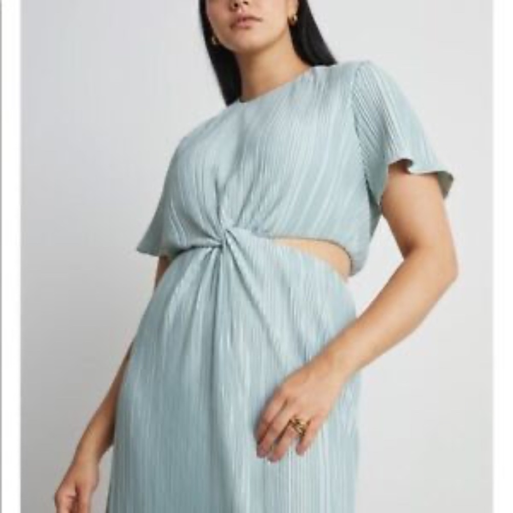 Drew Cutout Twist Midi Dress, Who What Wear, Light Blue, size 1x